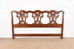 Henredon Chippendale Carved Mahogany King Size Headboard