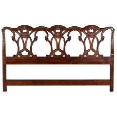 Henredon Chippendale Carved Mahogany King Size Headboard Henredon Chippendale Carved Mahogany King Size Headboard