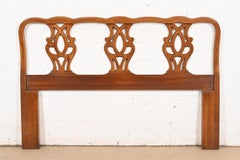 Henredon Chippendale Carved Mahogany Queen Size Headboard