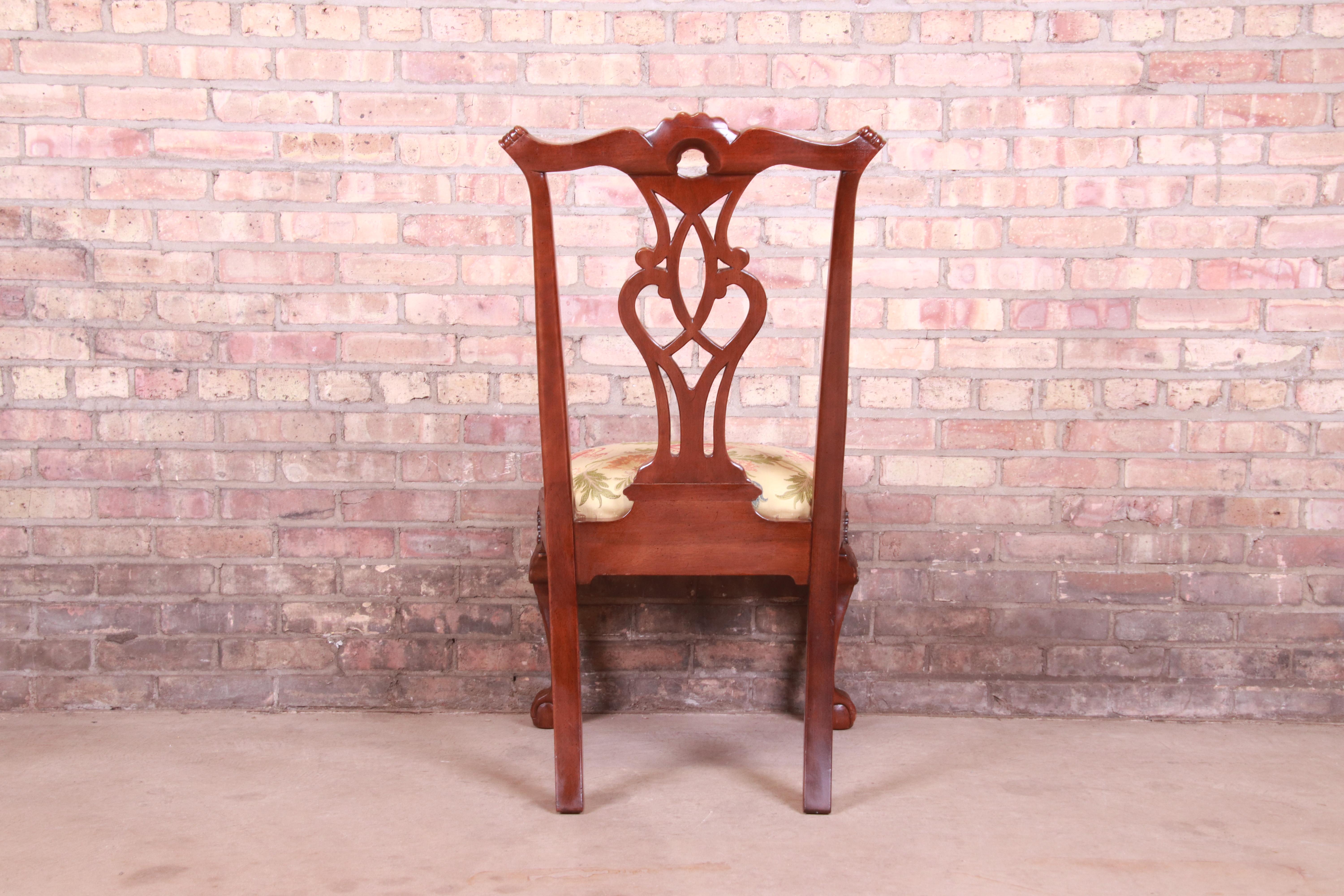 Henredon Chippendale Carved Mahogany Side Chair 4