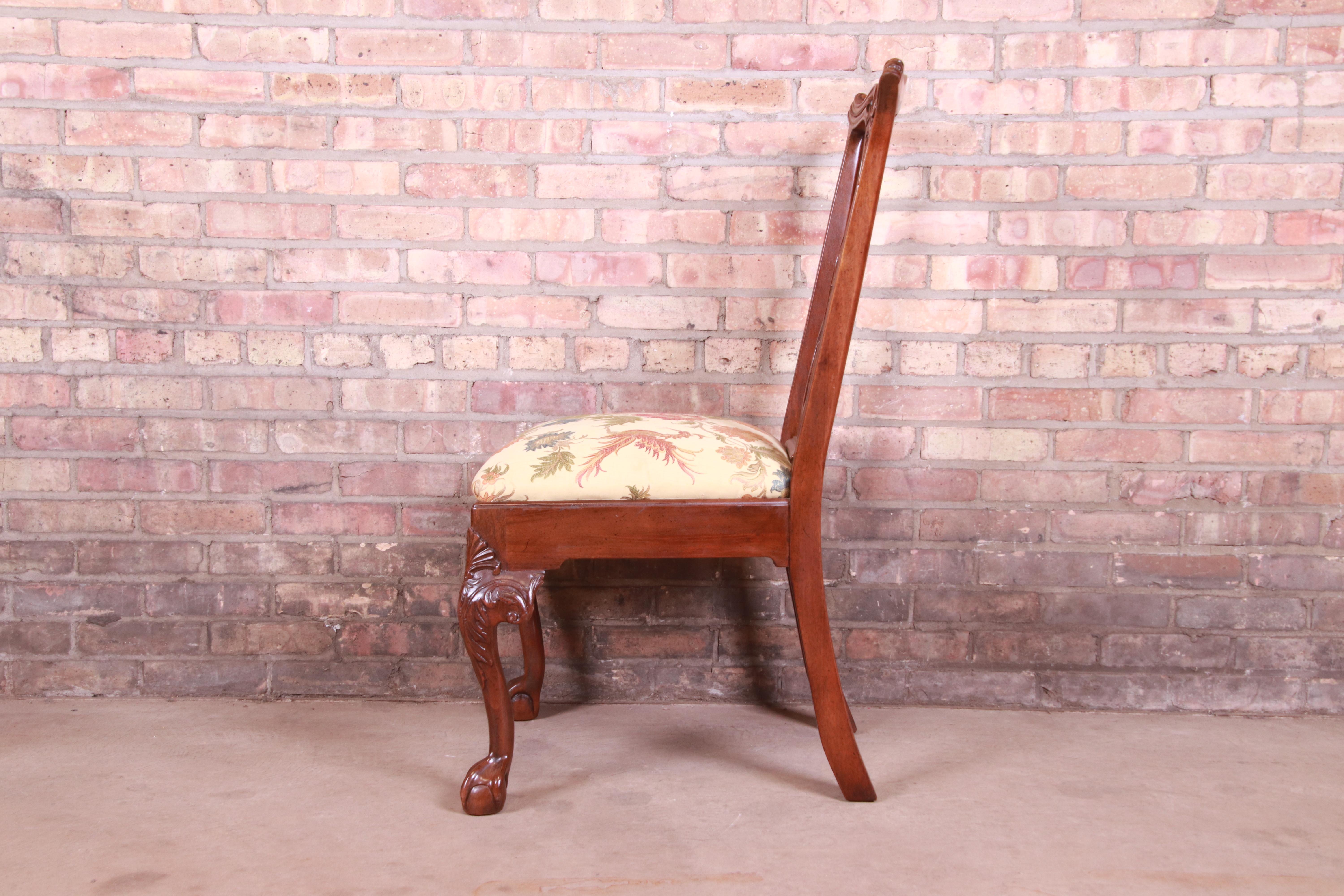 Henredon Chippendale Carved Mahogany Side Chair 3