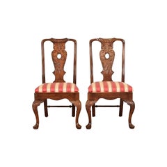 Henredon Chippendale Carved Mahogany Side Chairs or Dining Chairs, Pair