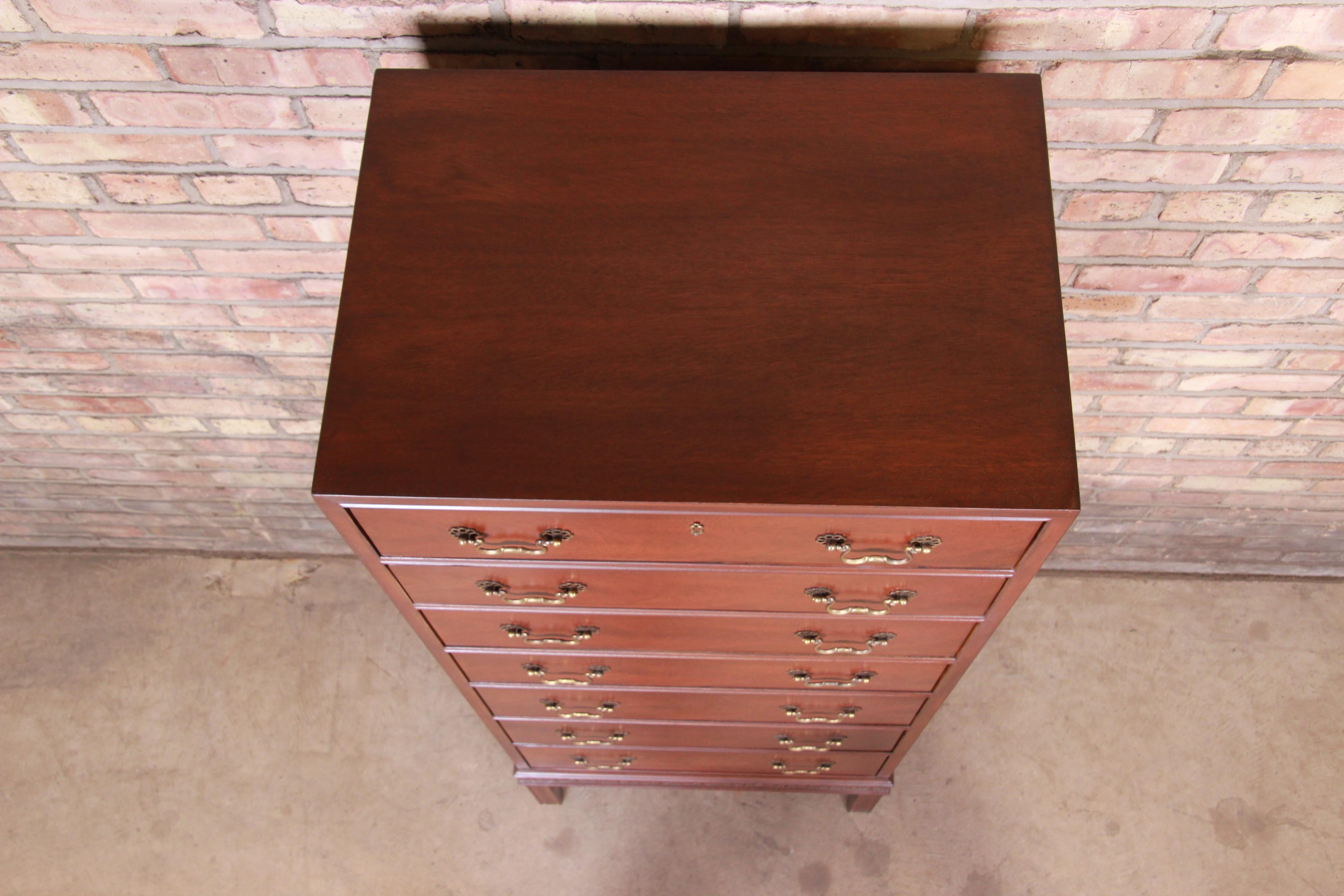 Henredon Chippendale Mahogany Lingerie Chest or Semainier, Newly Refinished 7