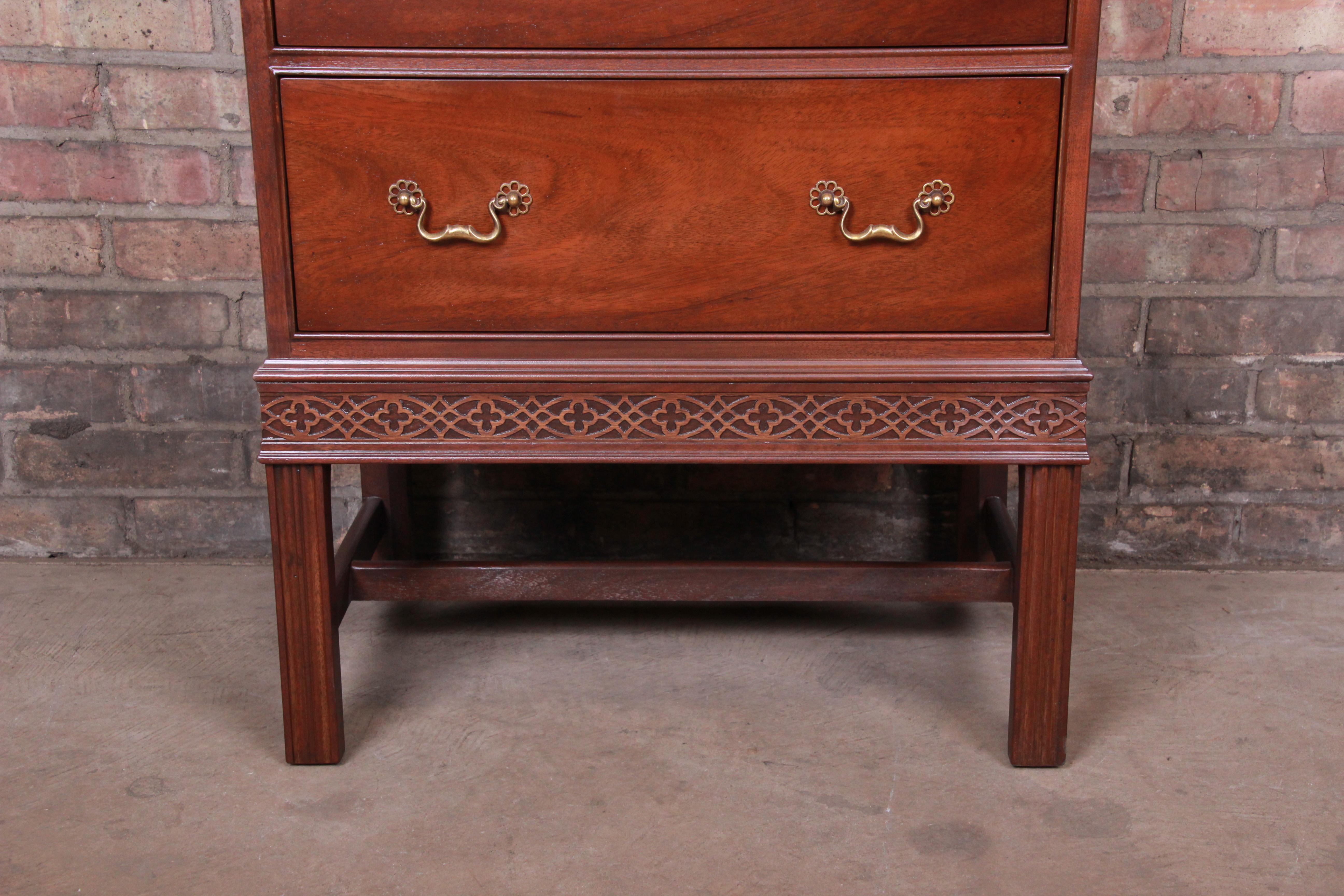 20th Century Henredon Chippendale Mahogany Lingerie Chest or Semainier, Newly Refinished
