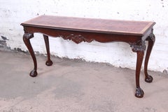 Henredon Chippendale Style Carved Mahogany Console or Sofa Table