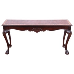 Retro Henredon Chippendale Style Carved Mahogany Console or Sofa Table