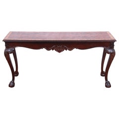 Henredon Chippendale Style Carved Mahogany Console or Sofa Table