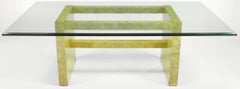 Henredon circa 1975 Glass and Marbleized Base Dining Table