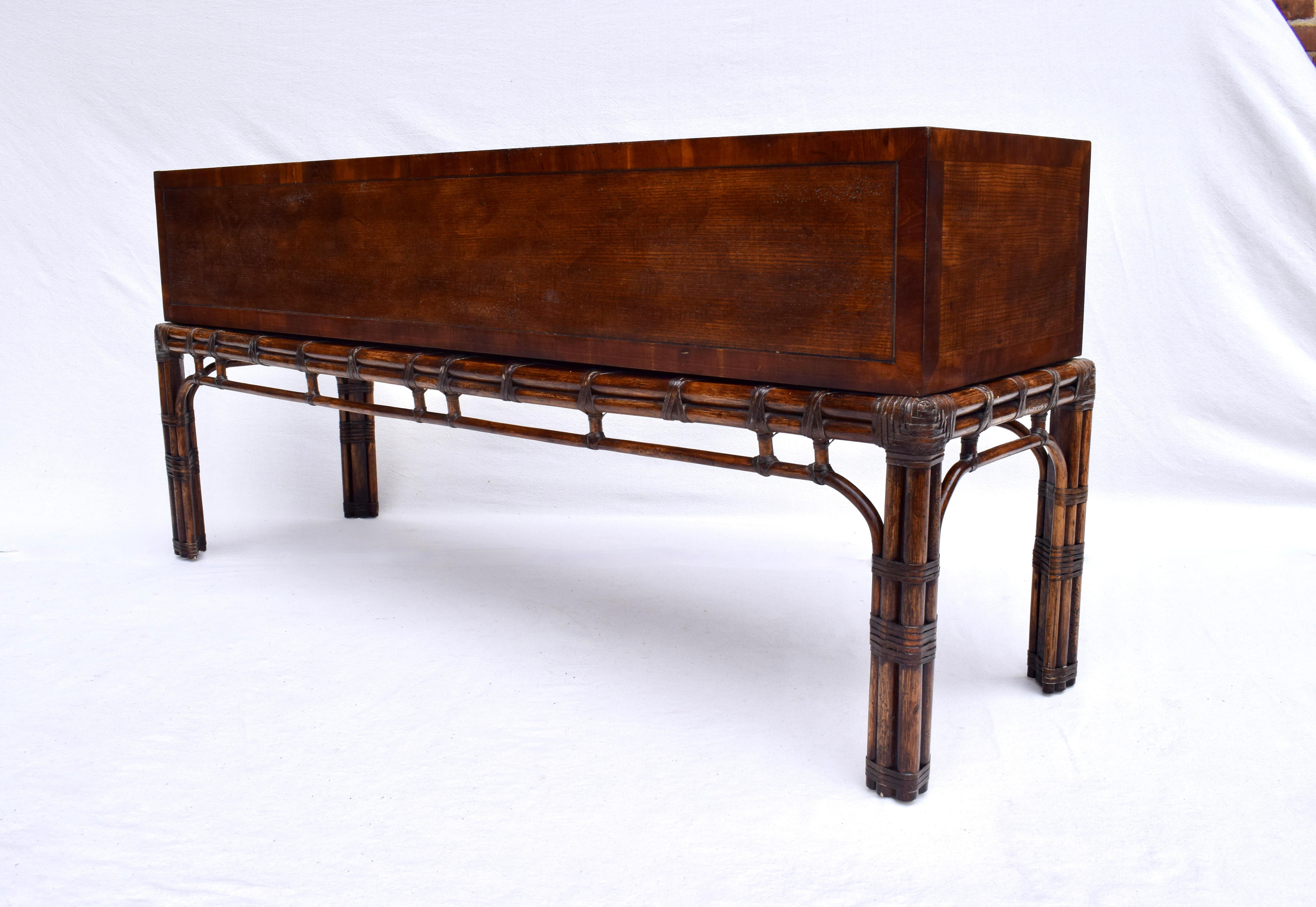 Henredon circa East Console or Server on Rattan Base 3