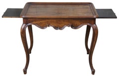 Henredon Country French Rectangular Tea Side Table Oak Pull Out Tray 40-7005