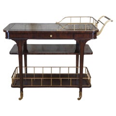 Henredon Crossroads 3 Tier Serving Bar Cart Rolling Dry Bar 2800-25G