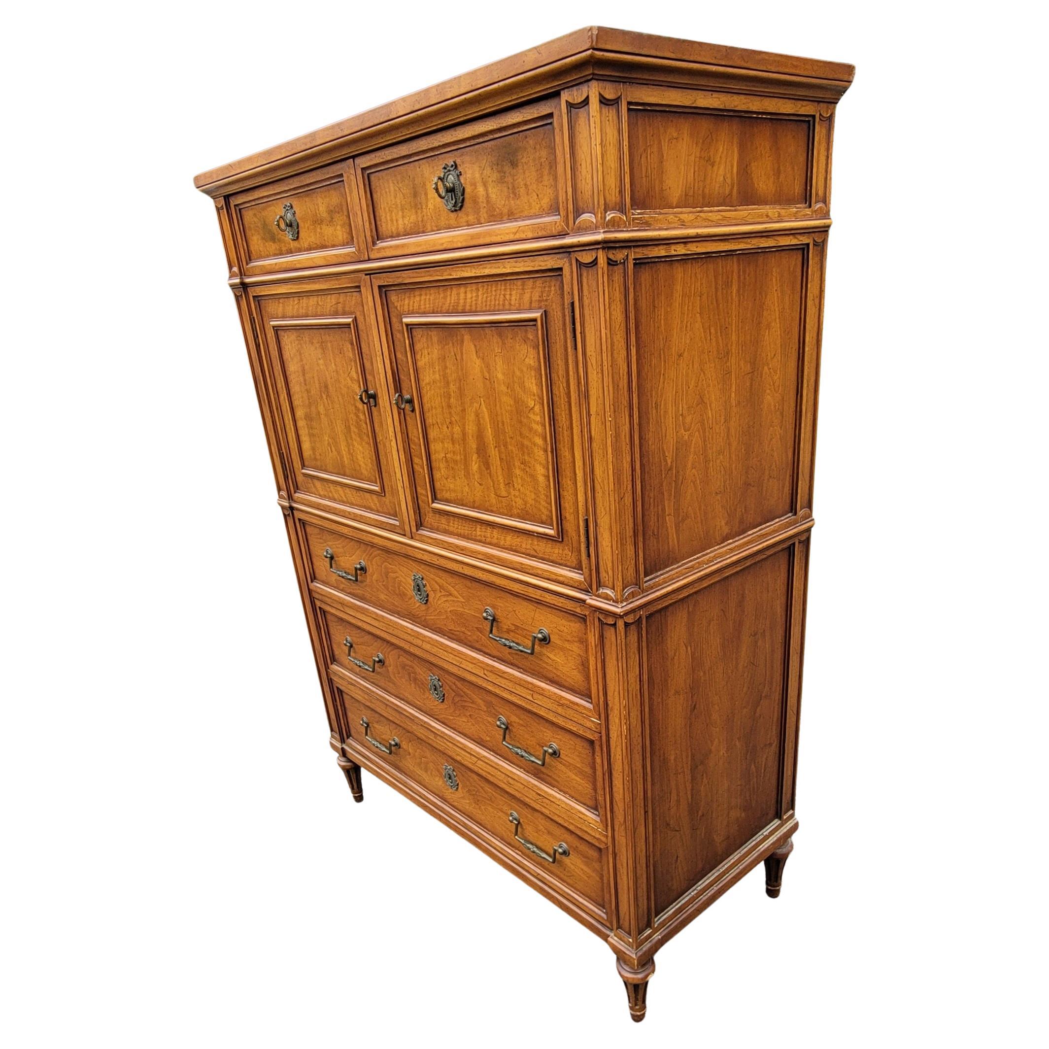 American Henredon Custom Folio One Fruitwood Chest of Drawers For Sale