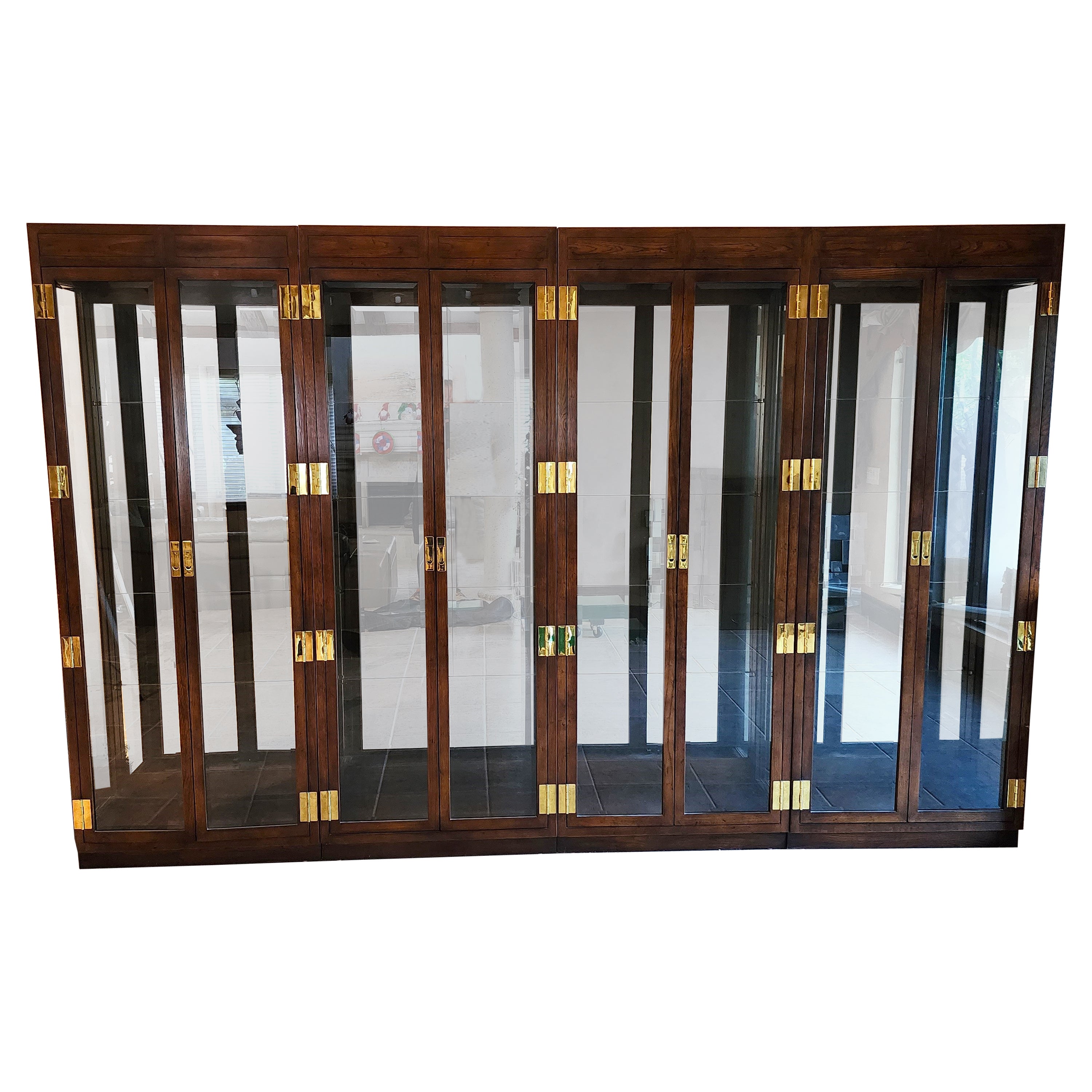 Henredon Display Cabinets Etageres Vitrines Scene One Campaign, Set of 4