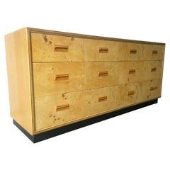 Henredon Dresser with an Oak Case, Burl Olive Drawers and Macassar Ebony Inlays