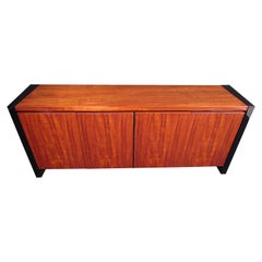 Henredon "Elan" Collection Black Lacquer and Koa Wood Credenza