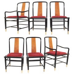 Henredon Elan Koa Wood Asian Chinoiserie Chairs, Set of Six