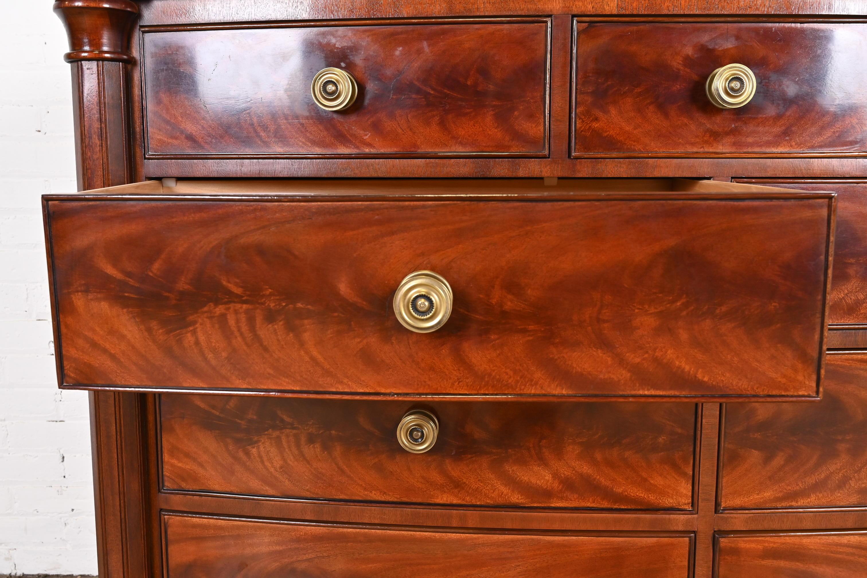 Henredon Empire Flame Mahogany Bow Front Chest of Drawers 3