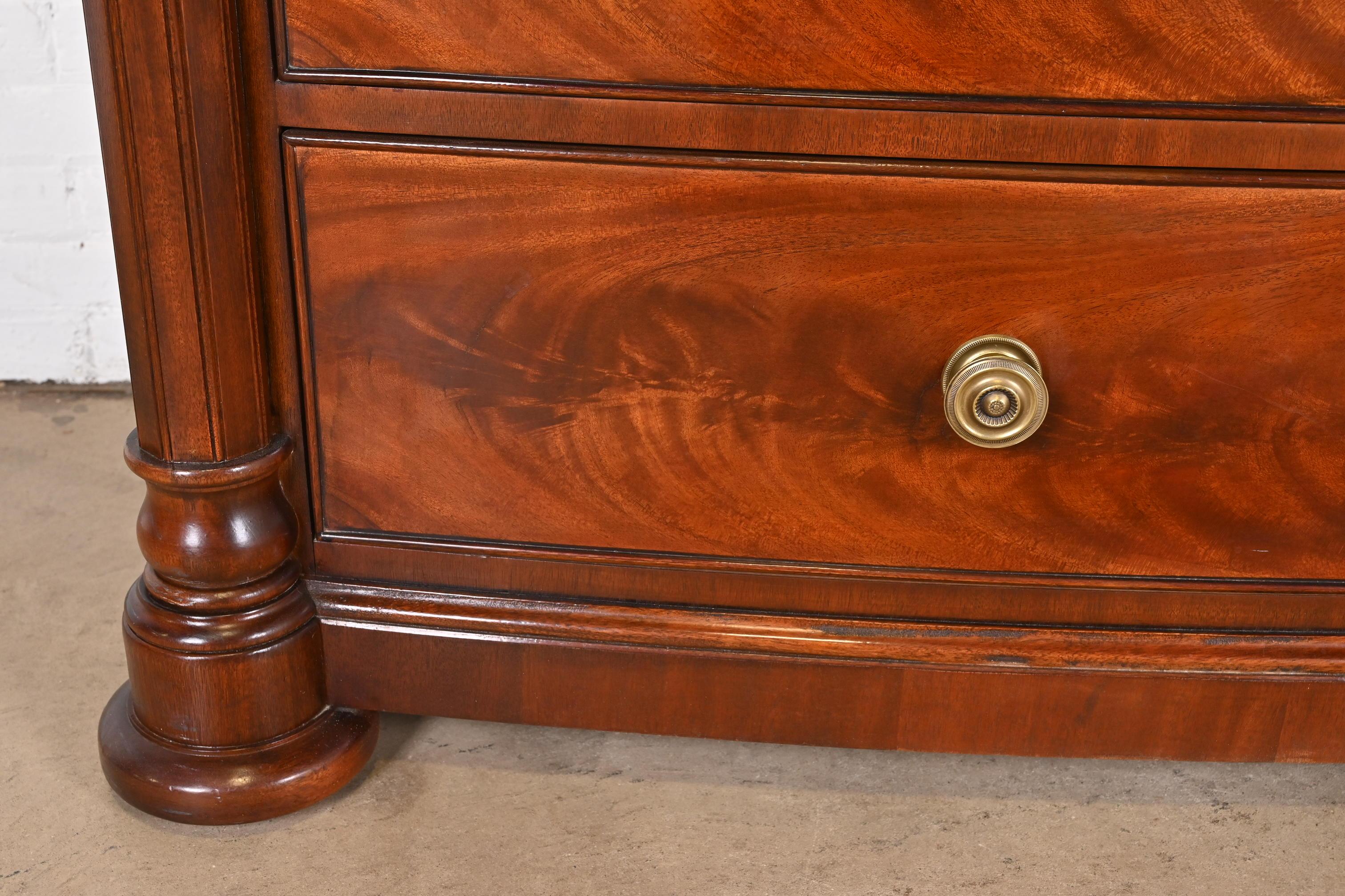 Henredon Empire Flame Mahogany Bow Front Chest of Drawers 7