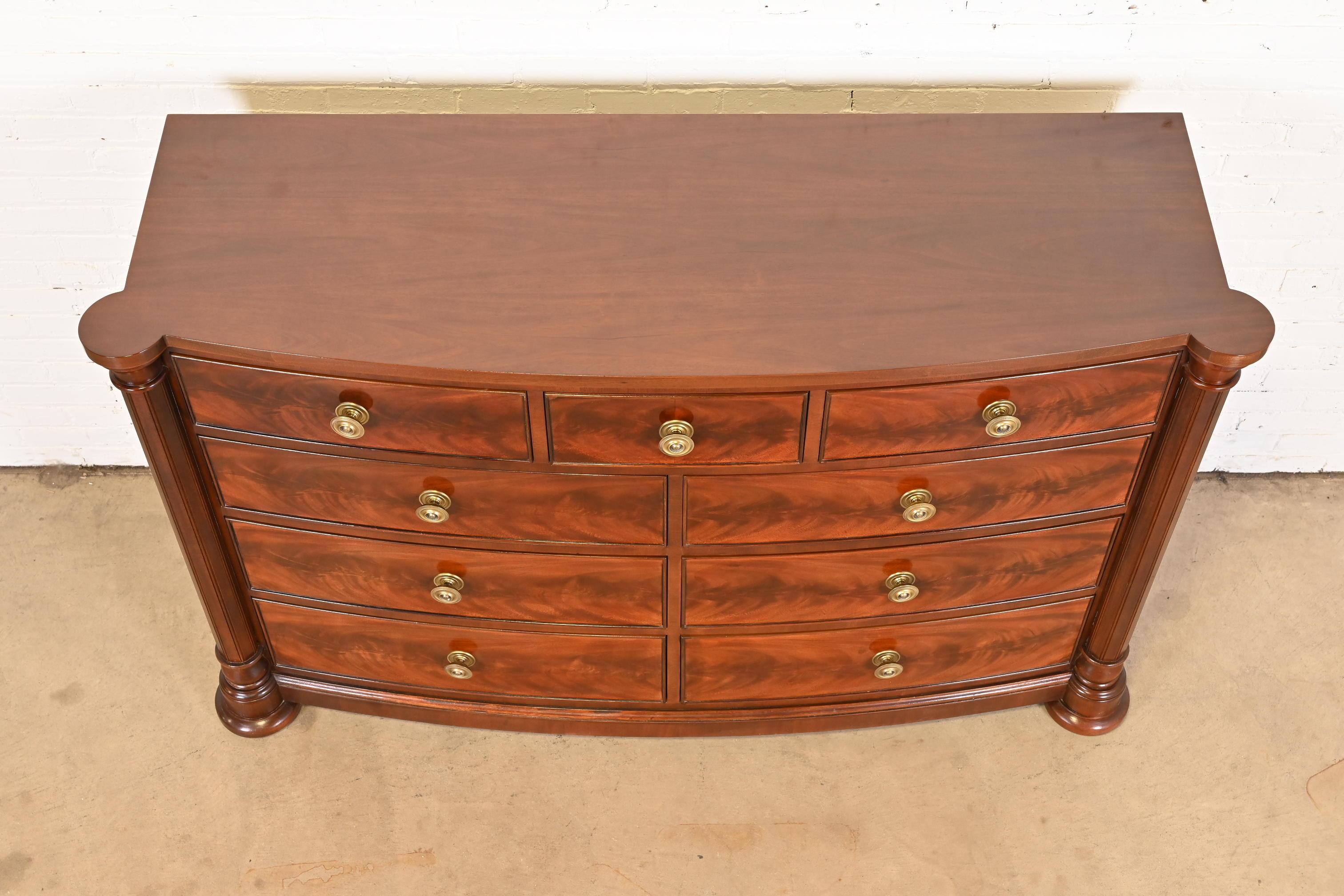 Henredon Empire Flame Mahogany Bow Front Chest of Drawers 8