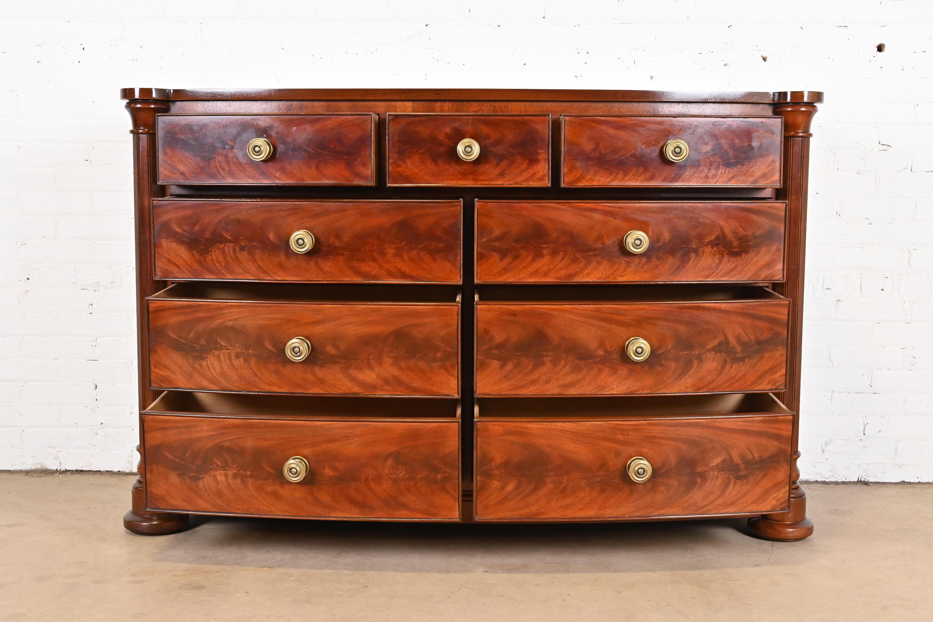 Henredon Empire Flame Mahogany Bow Front Chest of Drawers 1