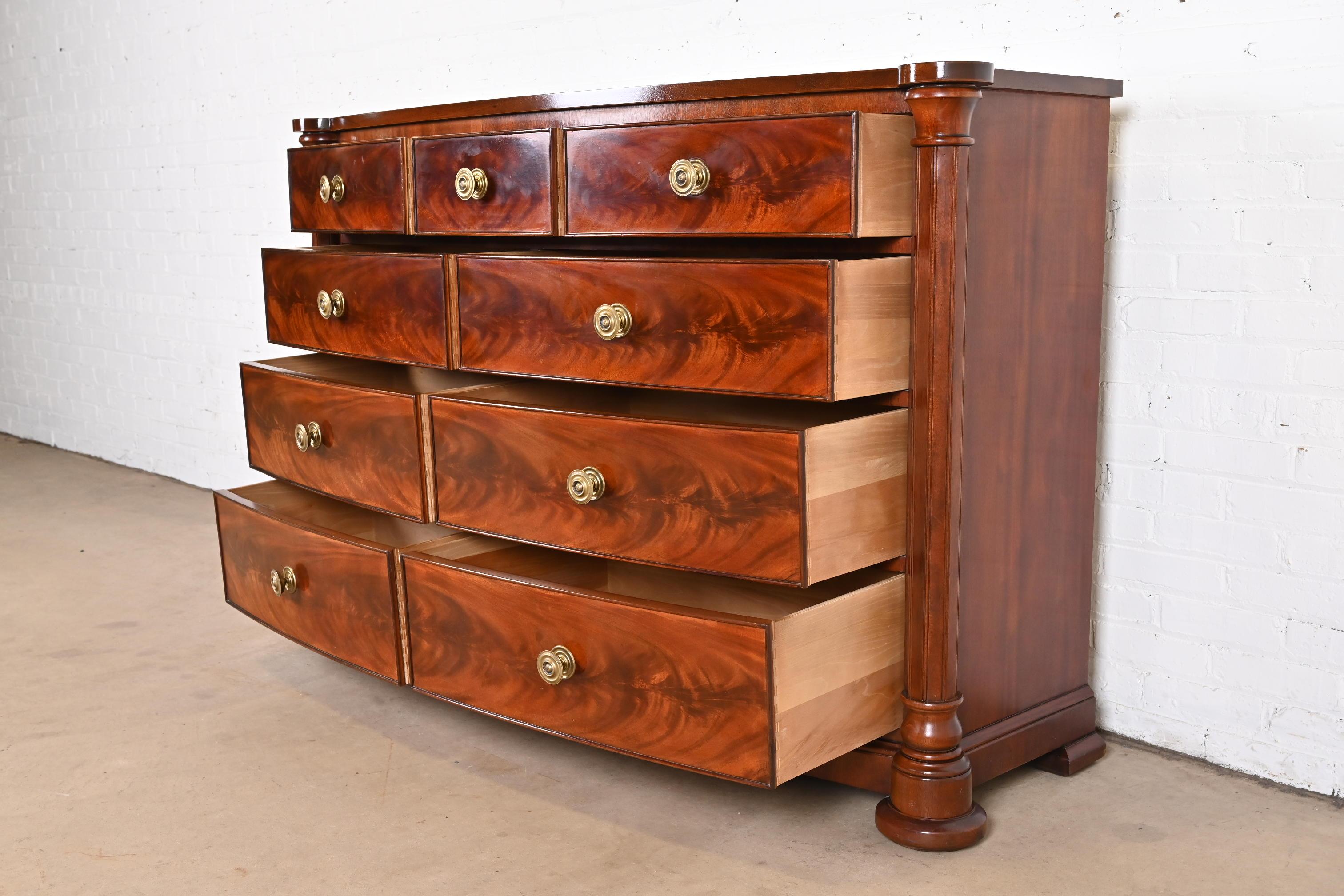 Henredon Empire Flame Mahogany Bow Front Chest of Drawers 2