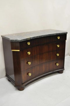 Henredon Impero Neoclassico Piano in marmo Mogano 4 Cassetti Cassettone Comò