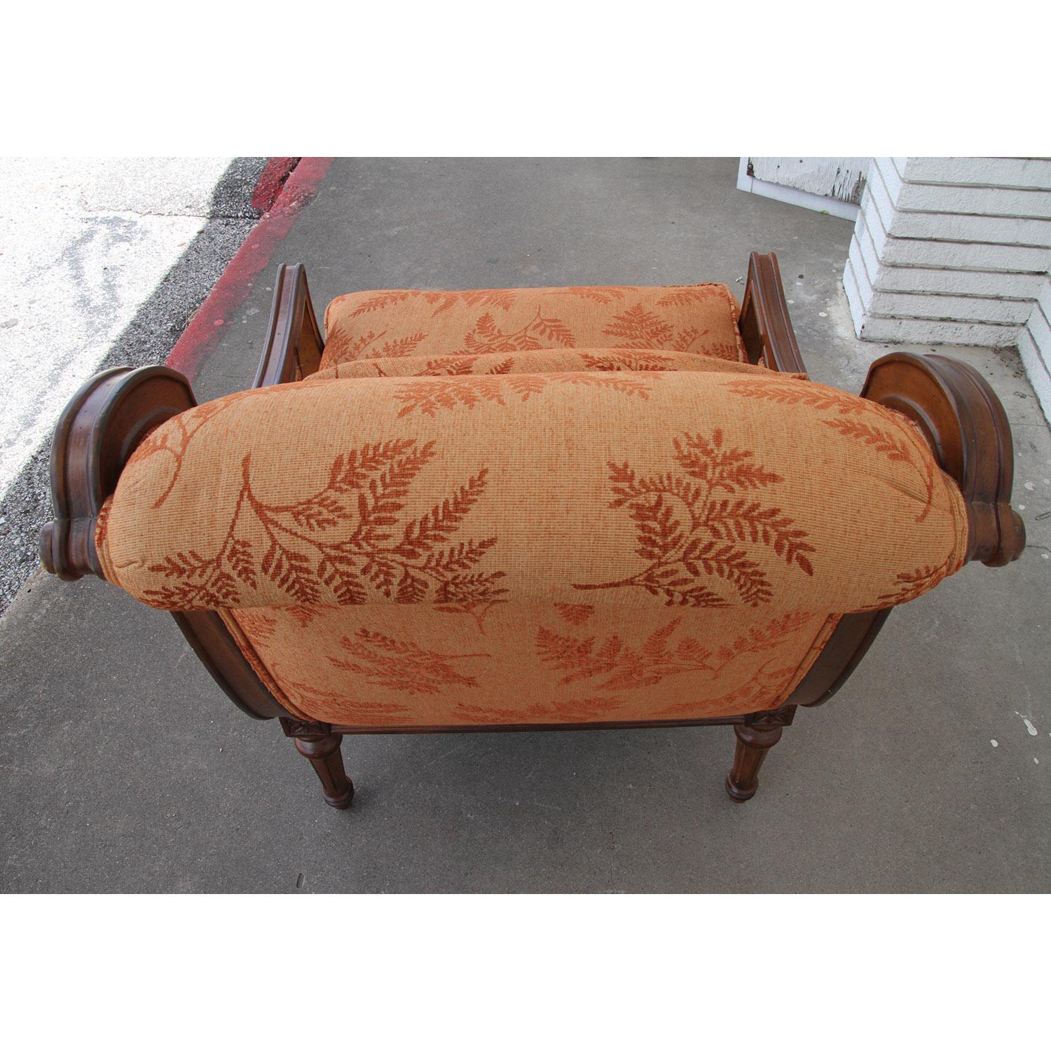 Walnut Henredon Empire Style Lounge Chair For Sale