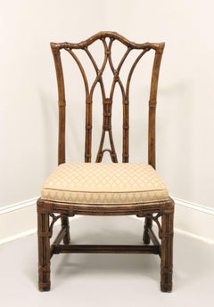 HENREDON Faux Bamboo Chinese Chippendale High Back Armless Chair