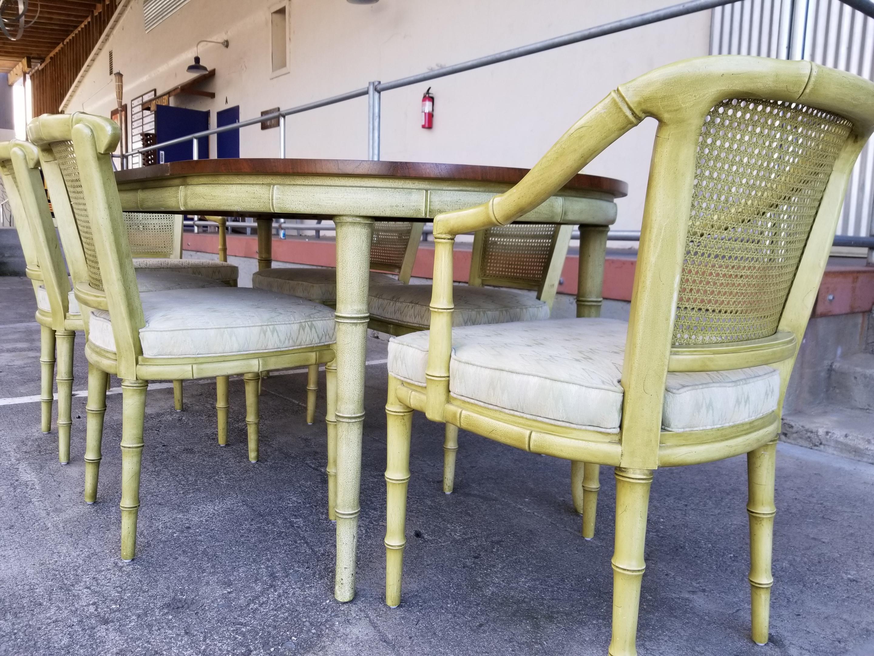 Henredon Faux Bamboo Dining Set, 7-Piece Set 6