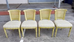 Henredon Faux Bamboo Organic Modern Dining Chairs Set 6