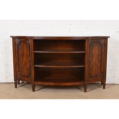 Henredon Federal Flame Mahogany Bow Front Bookcase, Credenza, or Console Cabinet