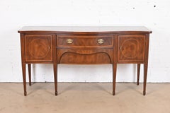 Henredon Federal Inlaid Flame Mahogany Serpentine Sideboard Credenza