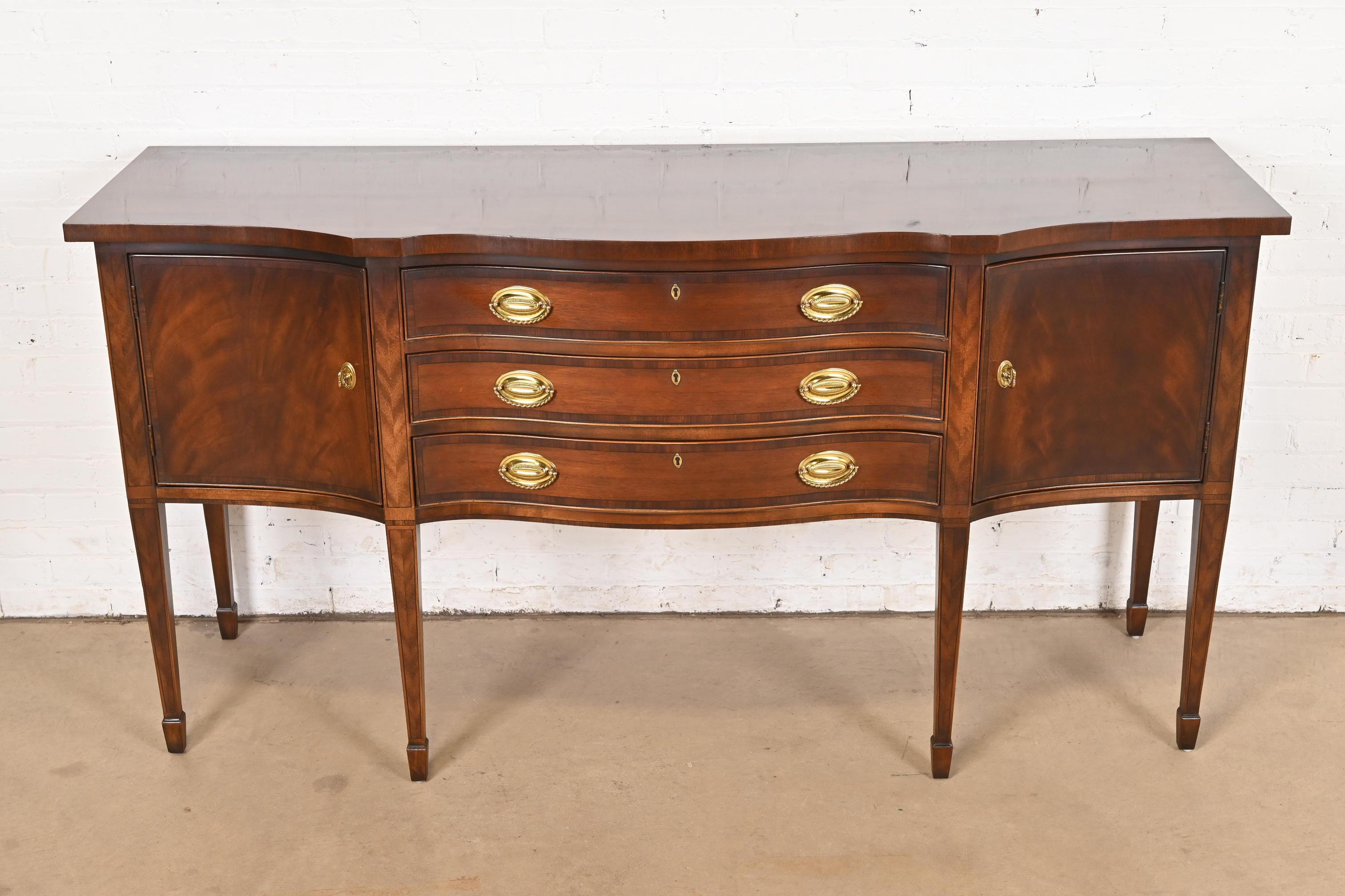 American Henredon Federal Mahogany Bow Front Sideboard Credenza