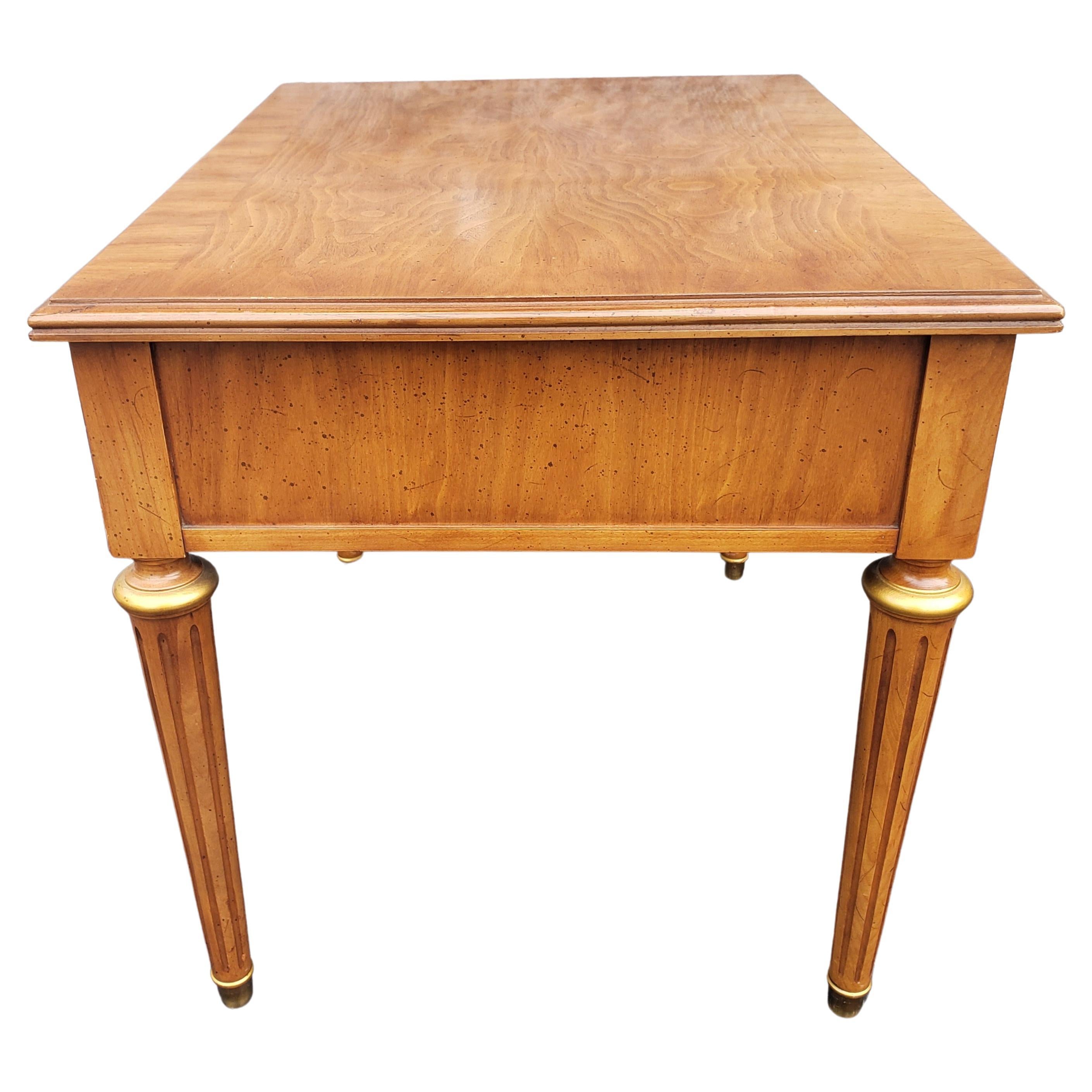 Woodwork Henredon Fine Furniture Burl Walnut Banded Top Side Table For Sale