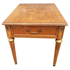 Henredon Fine Furniture Burl Walnut Banded Top Side Table