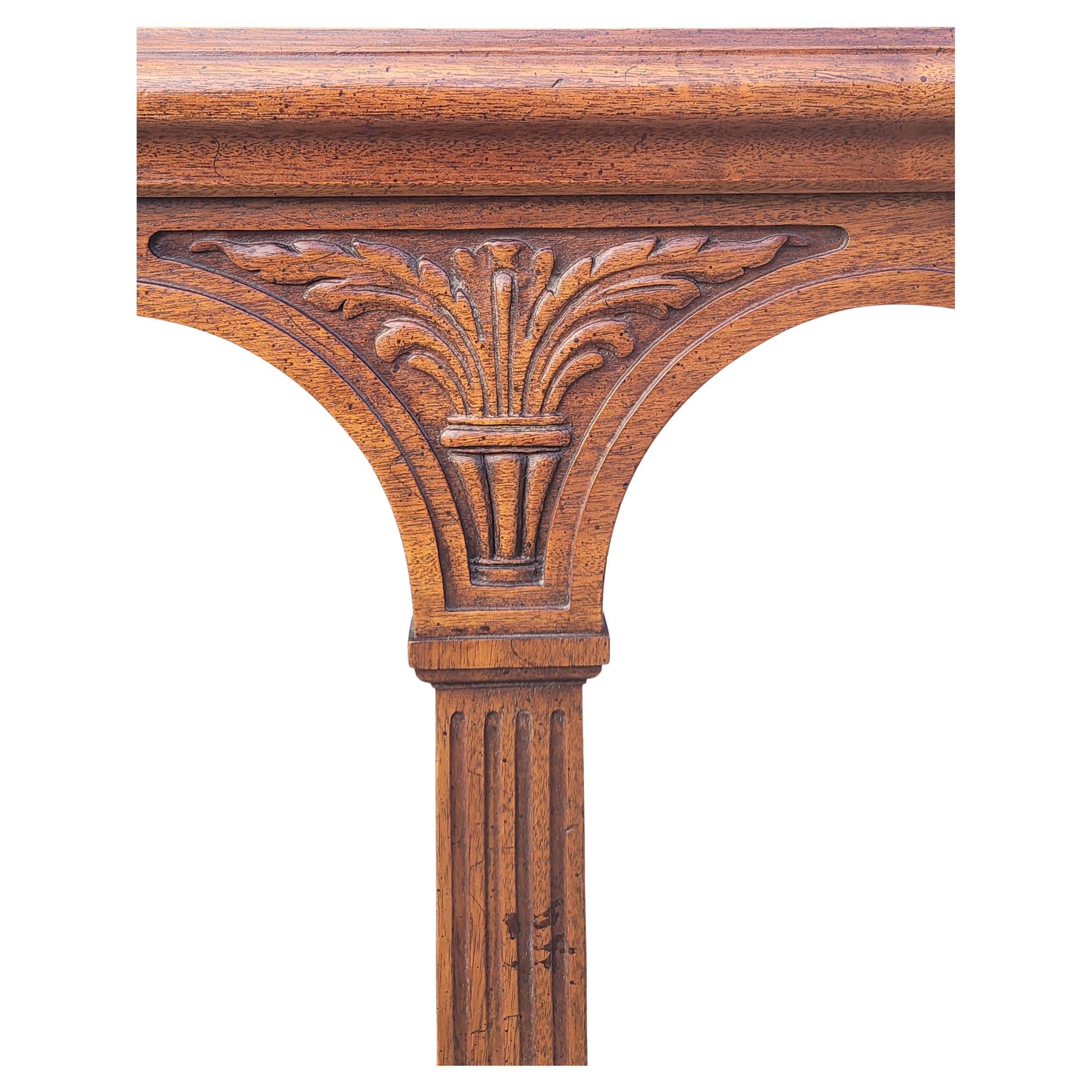 Mid-Century Modern Henredon Fine Furniture Carved Walnut Queen Size / Full Size Headboard For Sale