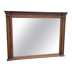 Henredon Fine Furniture - Miroir de cheminée avec cadre sculpté en noyer et chêne Mission
