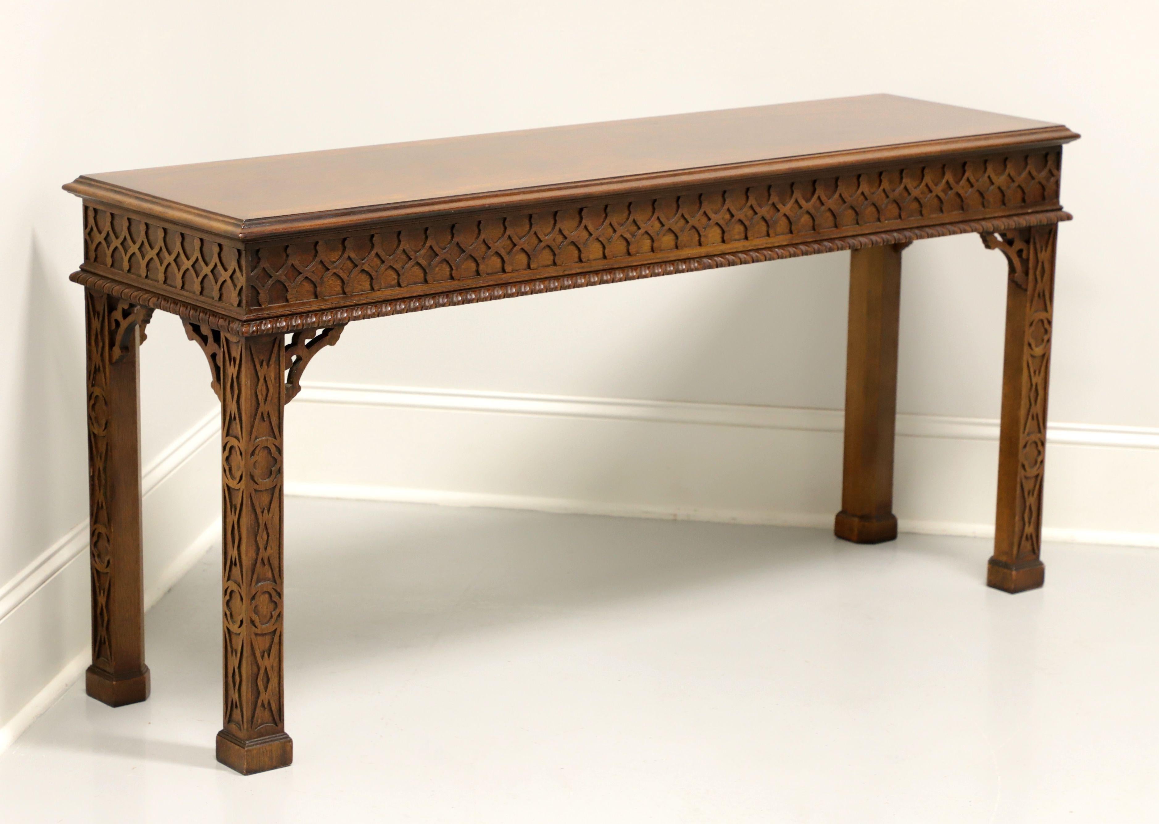 HENREDON Flame Mahogany Chinese Chippendale Style Console Sofa Table 4