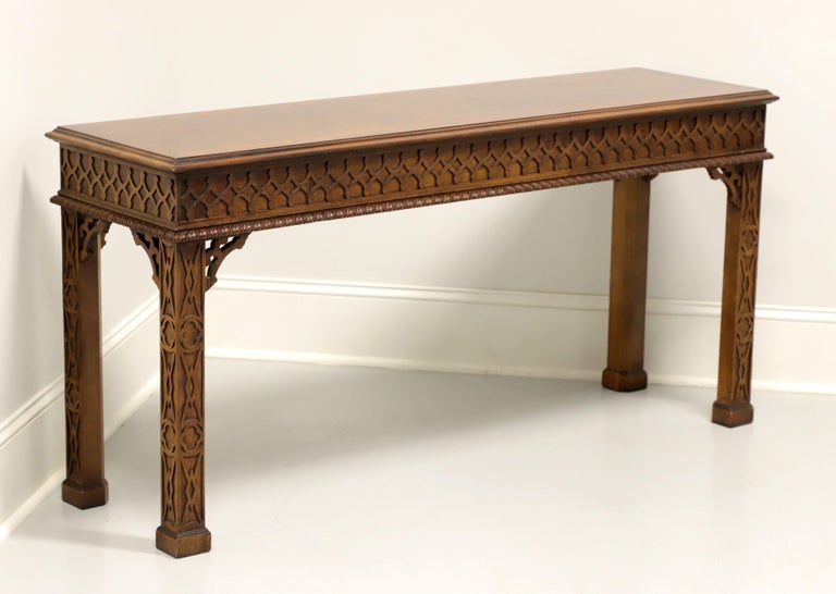 HENREDON Flame Mahogany Chinese Chippendale Style Console Sofa Table 5