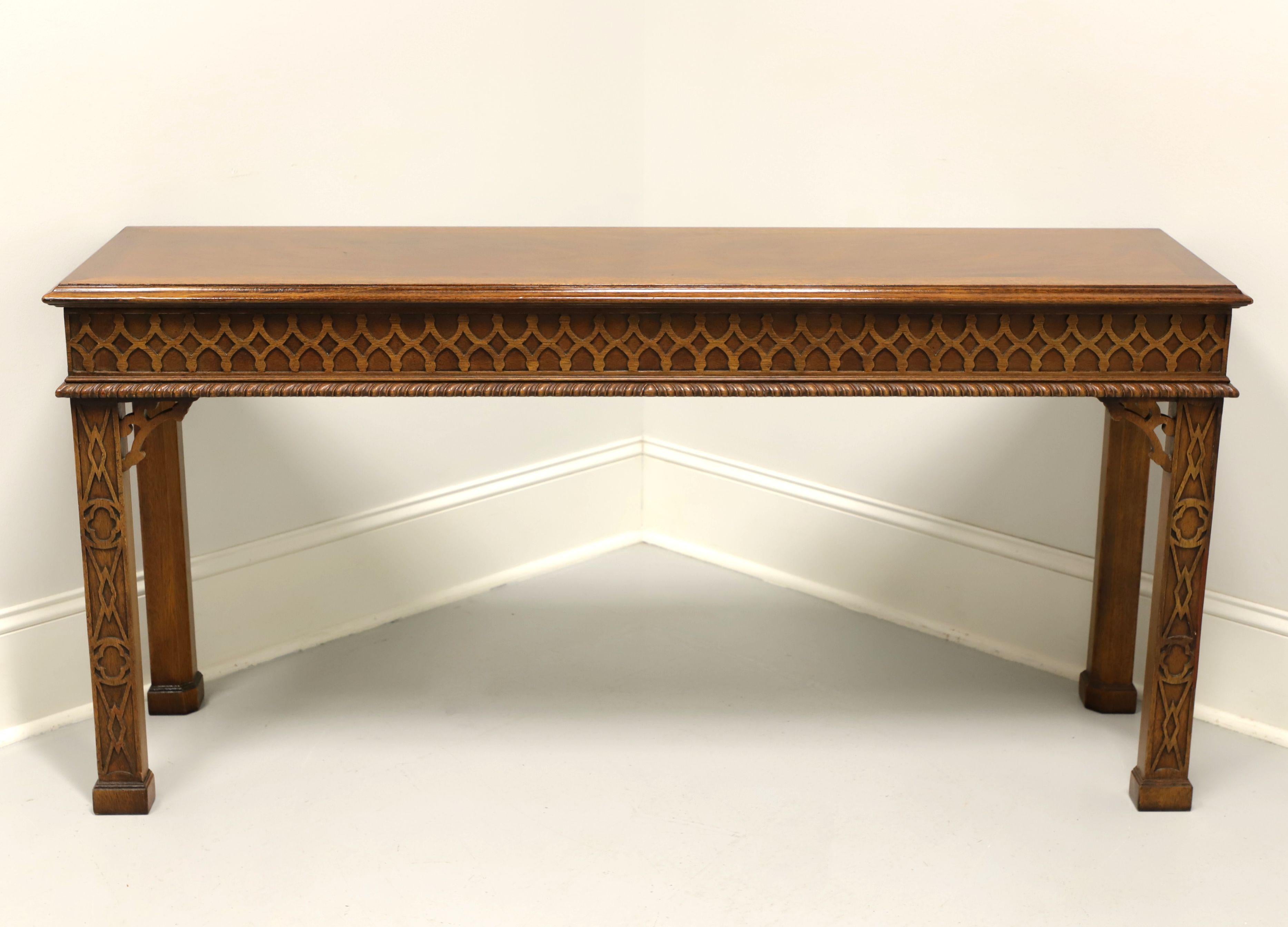 American HENREDON Flame Mahogany Chinese Chippendale Style Console Sofa Table
