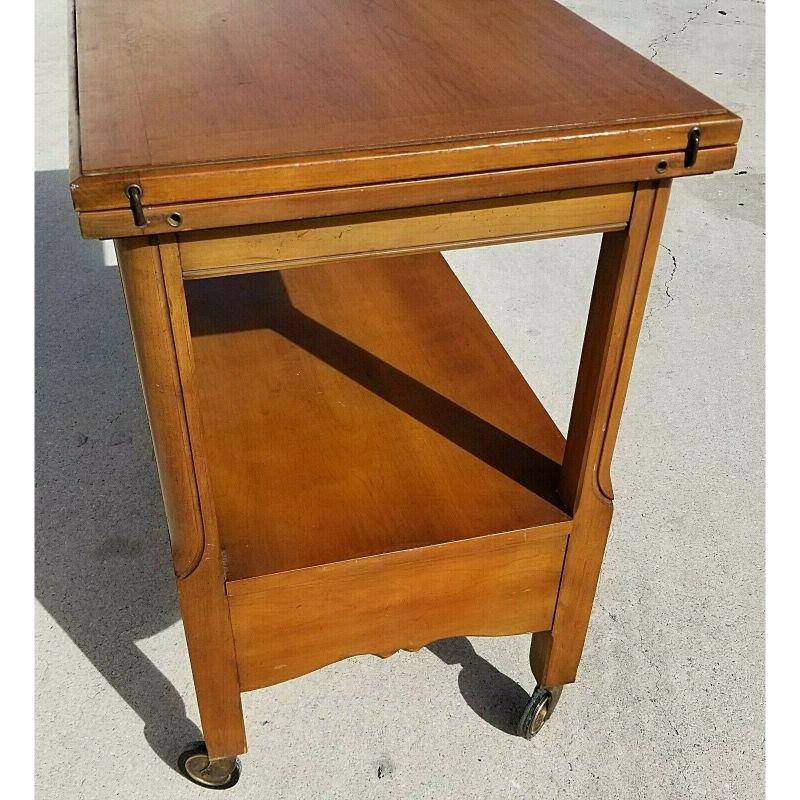 Offering One Of Our Recent Palm Beach Estate Fine Furniture Acquisitions Of A 
Mid Century Henredon Fold Top Rolling Dry Bar Sideboard Buffet Server Cart 
Can also be used as an extra dining table.

Approximate Measurements in Inches
75
