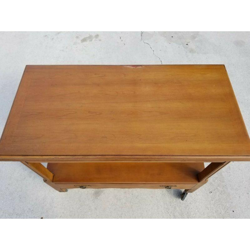 Mid-Century Modern Henredon Fold Top Rolling Bar Sideboard Buffet Cart