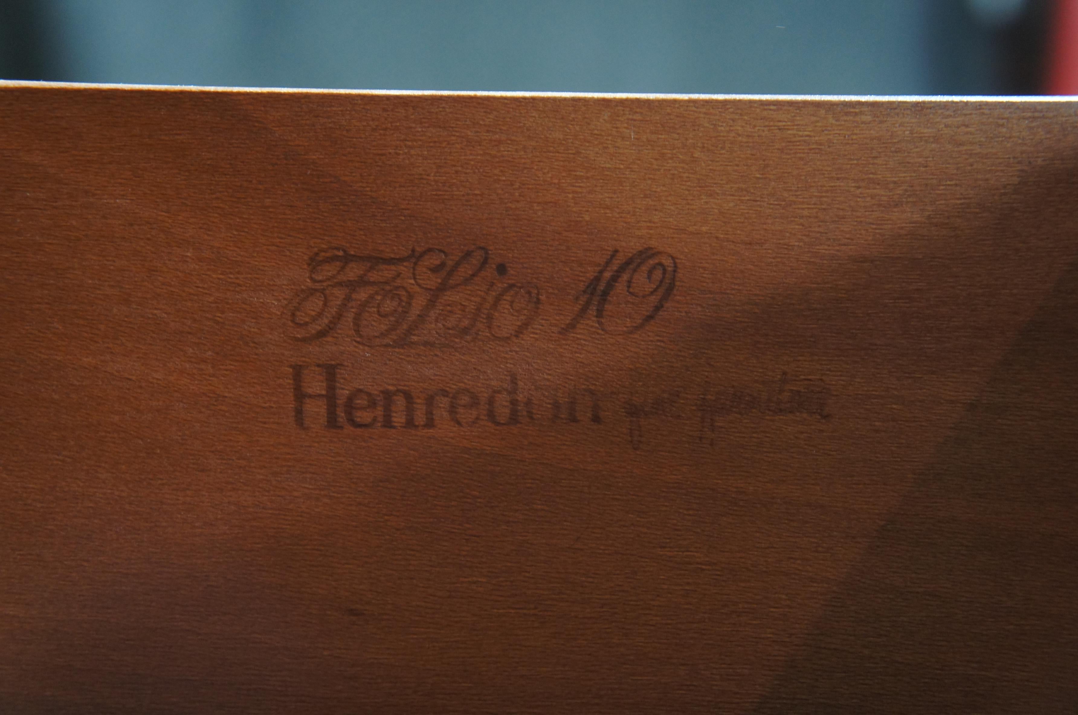 20th Century Henredon Folio 10 Walnut Chippendale Bowfront Secretary and Bookcase Desk