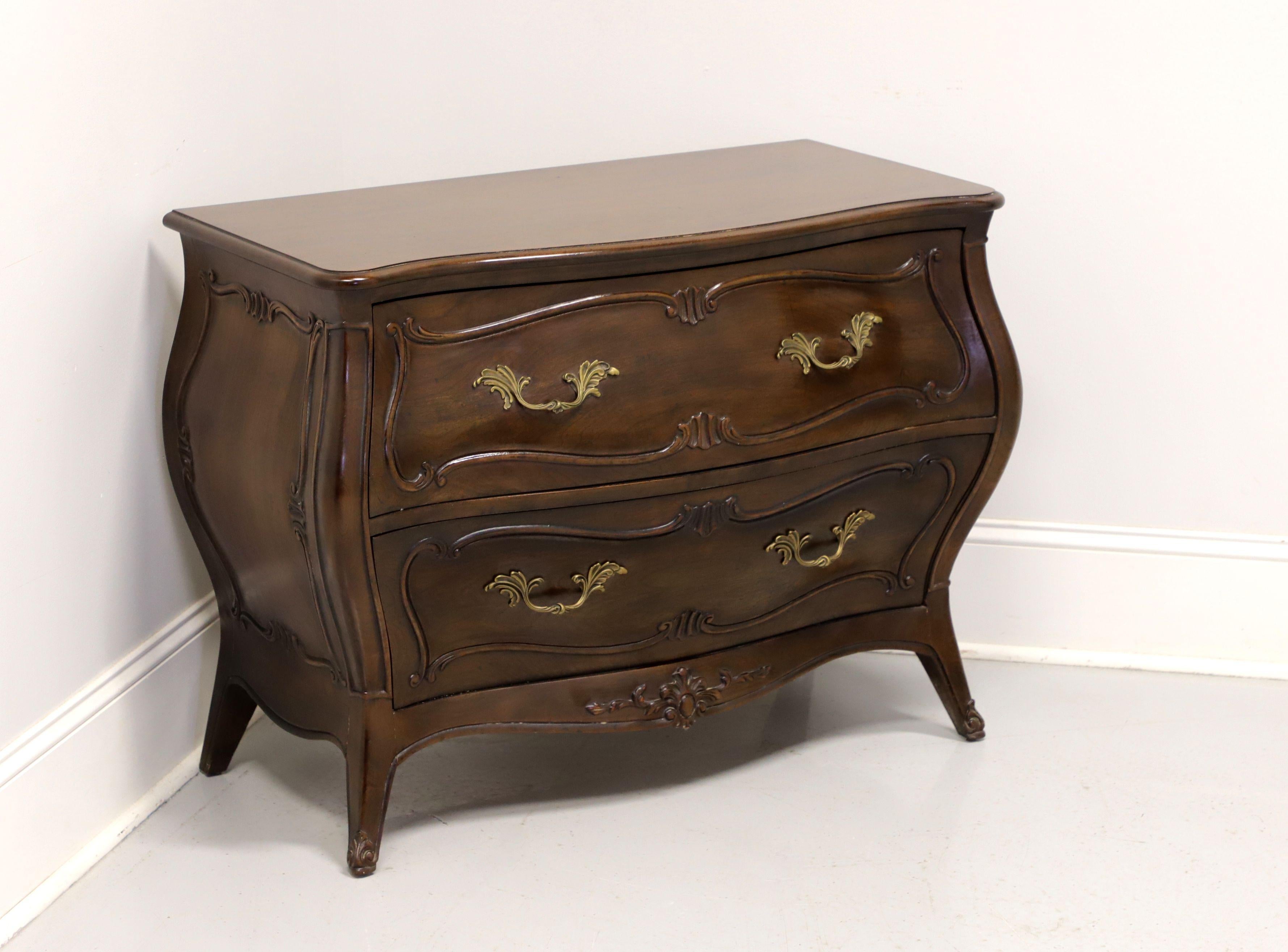 HENREDON Folio 10 Walnut French Country Style Low Bombe Chest 4