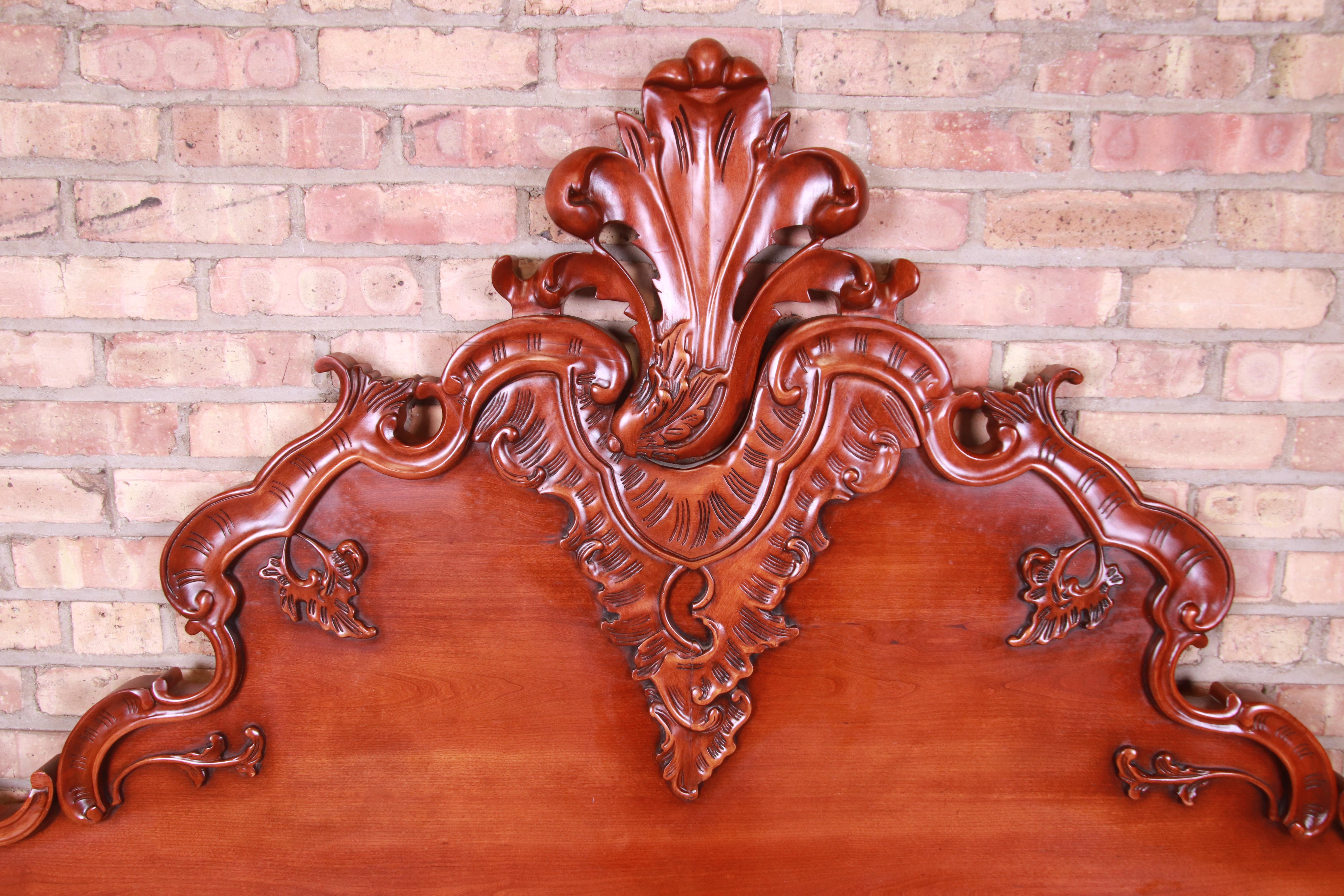 Henredon for Ralph Lauren Baroque Carved Mahogany Queen Size Headboard 1