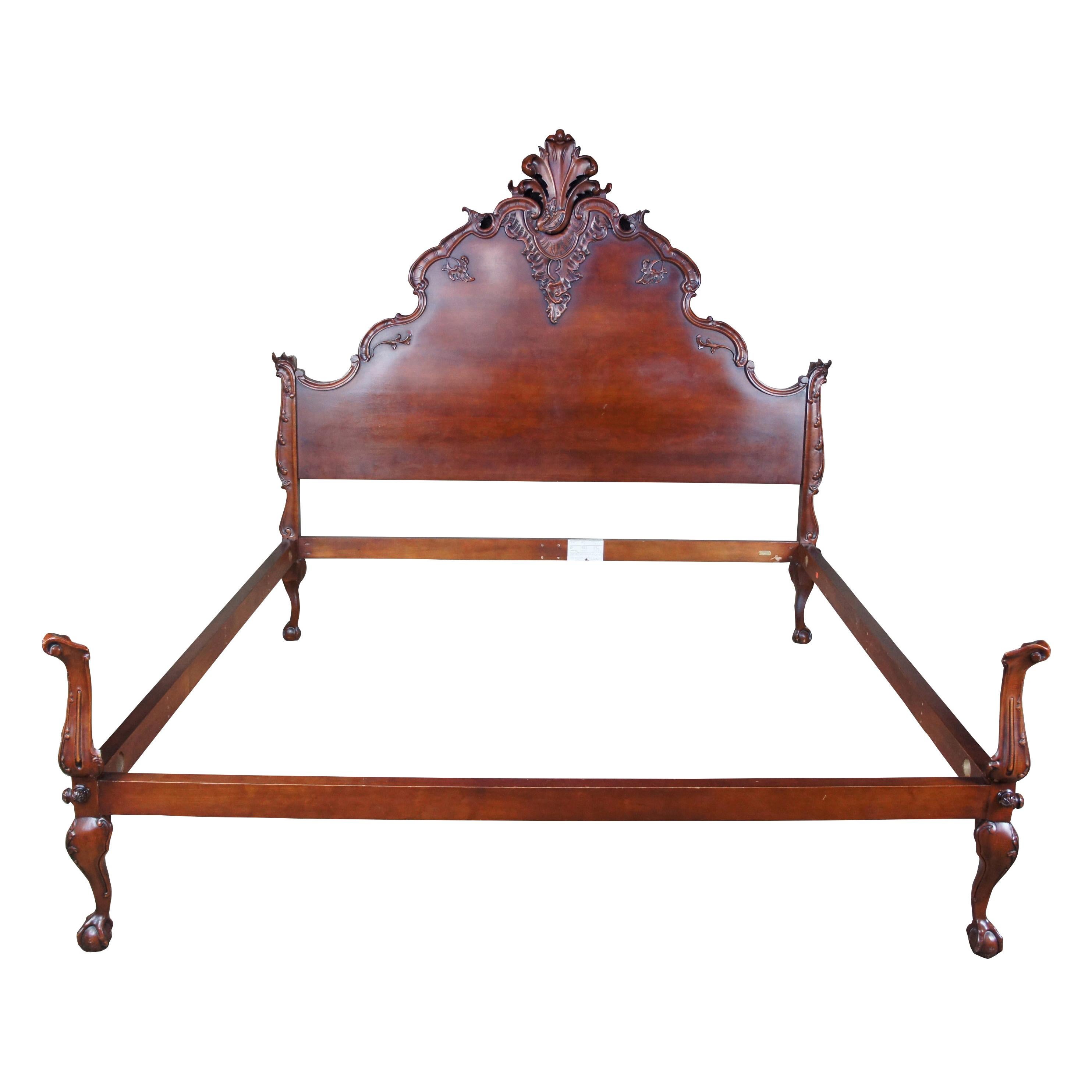 Henredon for Ralph Lauren Hudson Chippendale Style Baroque Mahogany King Bed