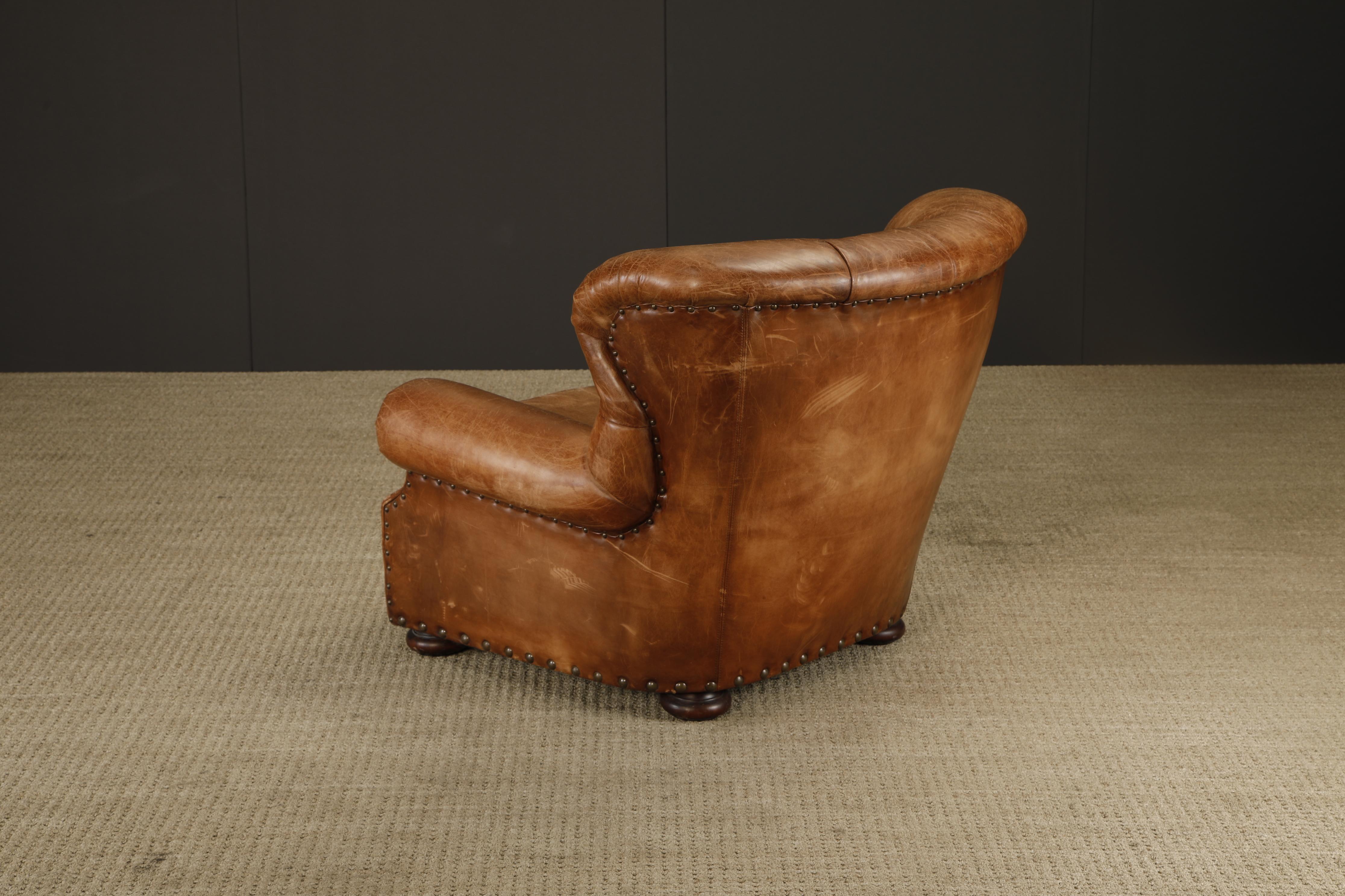 Henredon for Ralph Lauren Leather Wingback Writer's Club Chair & Ottoman, signé en vente 10