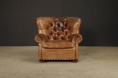 Henredon für Ralph Lauren Dickes Leder Wingback Writer's Club Chair, signiert