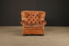 Henredon für Ralph Lauren Dickes Leder Wingback Writer's Club Chair, signiert