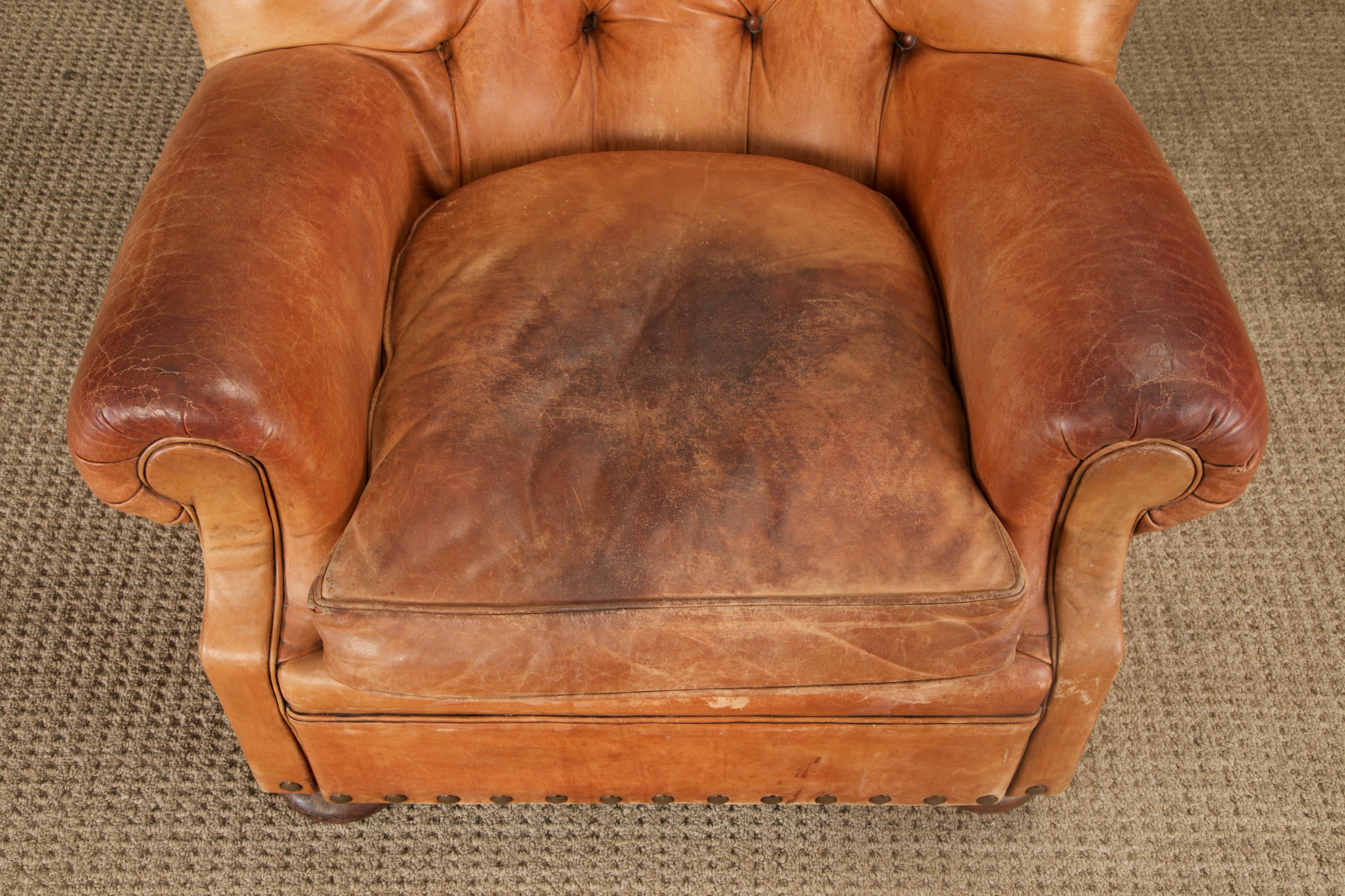 Moderno Henredon per Ralph Lauren Sedia da scrivania con schienale in pelle spessa, firmata in vendita